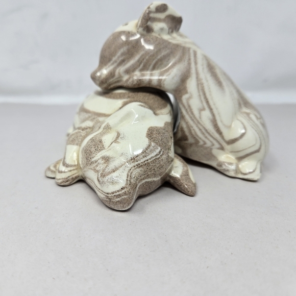 St. Helen Ashware Nesting Salt & Pepper Shakers Cream & Beige Ceramic Novelty - Picture 2 of 8